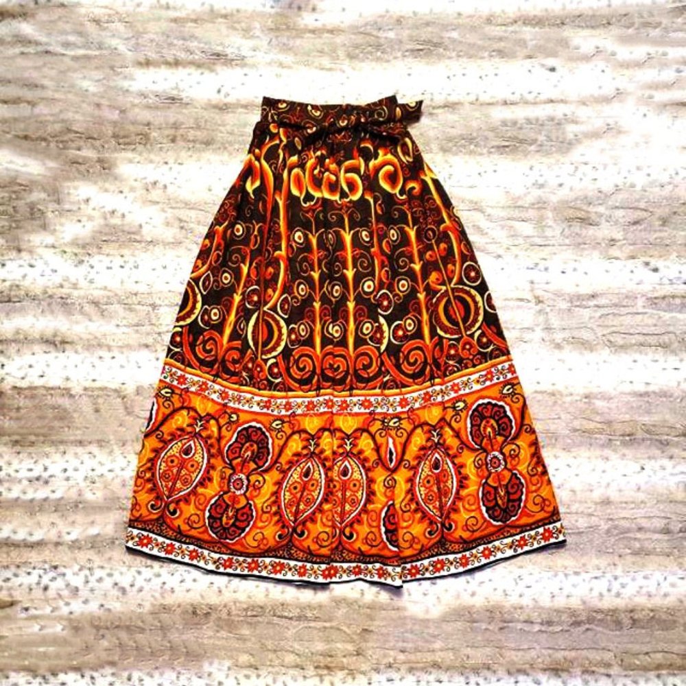 Vintage 70s Miss Mignon Psychedelic Maxi Skirt - Picture 2 of 4